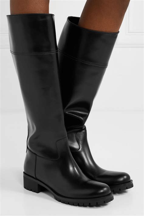 Leather Knee Boots By Prada .